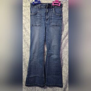 American Eagle Outfitters Super Hi Rise Flare Jeans 8 Regular AE
